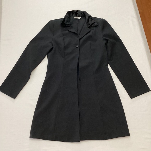 VTG Rampage Black Velvet Collar Longline Blazer Jacket Womens Goth Whimsy size 7 - Picture 10 of 10